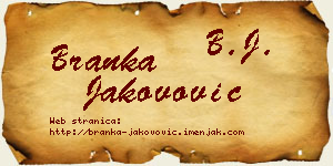 Branka Jakovović vizit kartica